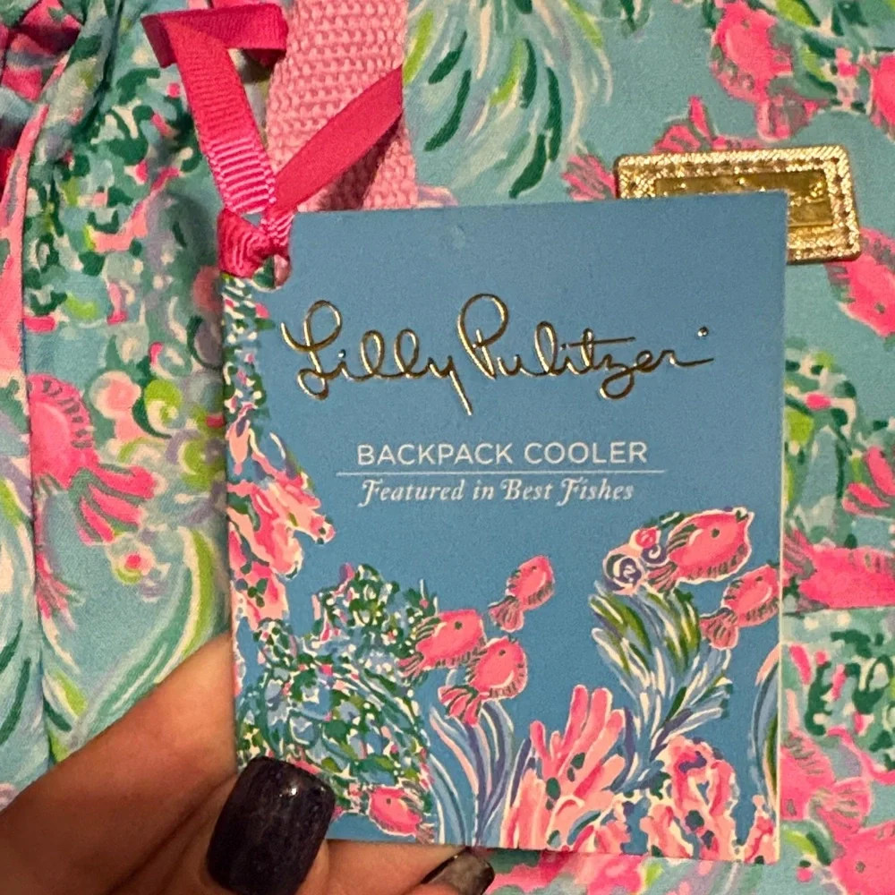 Lilly Pulitzer Pink and Blue Floral Cooler Bag - Picture 2 of 4
